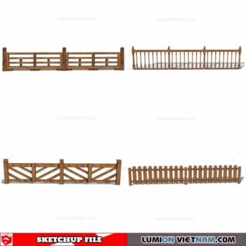 Wood Fence - Sketchup Models By Cuong Covua
