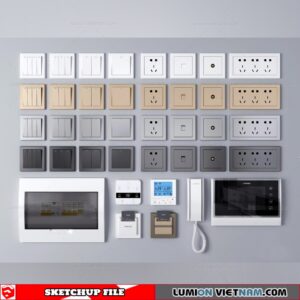 Wall switch socket - Sketchup Models By Cuong Covua
