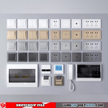 Wall switch socket - Sketchup Models By Cuong Covua