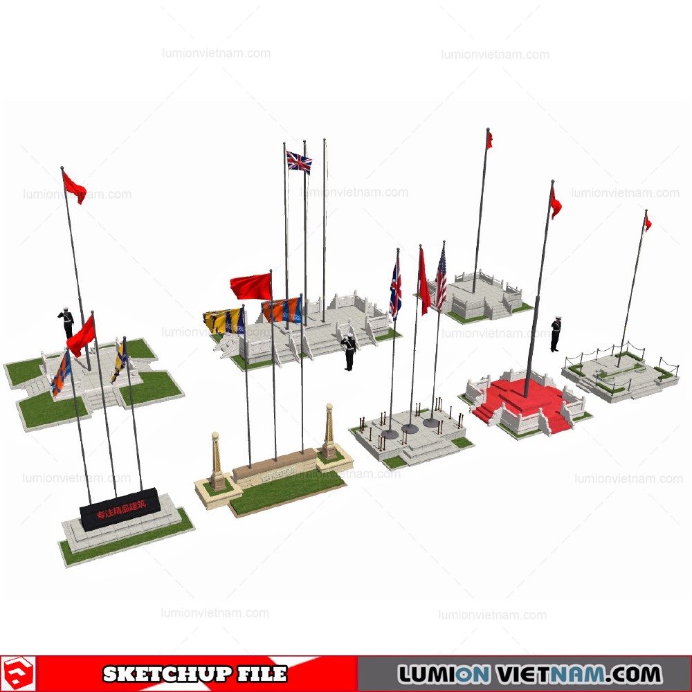 220304 Flag pole Sketchup Models