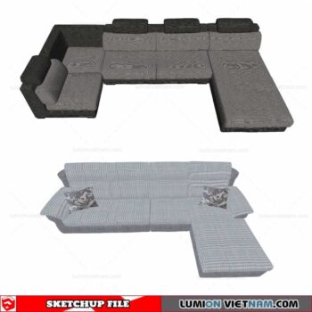 L-Shaped Sofa - Sketchup Models By Cuong Covua