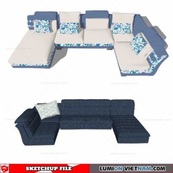 L-Shaped Sofa - Sketchup Models By Cuong Covua