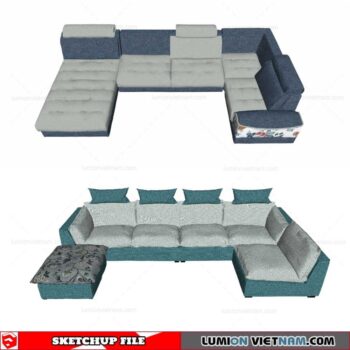 L-Shaped Sofa - Sketchup Models By Cuong Covua