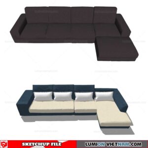L-Shaped Sofa - Sketchup Models By Cuong Covua