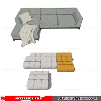 L-Shaped Sofa - Sketchup Models By Cuong Covua