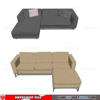 L-Shaped Sofa - Sketchup Models By Cuong Covua