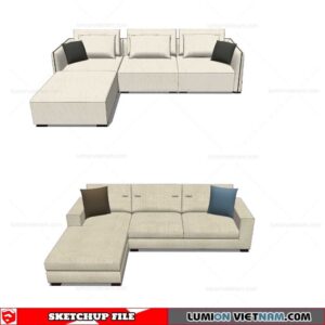 L-Shaped Sofa - Sketchup Models By Cuong Covua