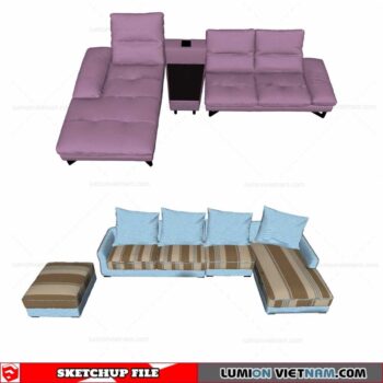 L-Shaped Sofa - Sketchup Models By Cuong Covua