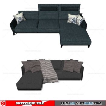 L-Shaped Sofa - Sketchup Models By Cuong Covua