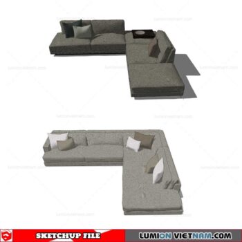 L-Shaped Sofa - Sketchup Models By Cuong Covua
