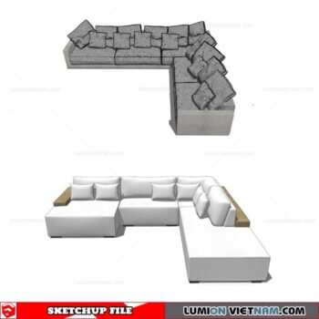 L-Shaped Sofa - Sketchup Models By Cuong Covua