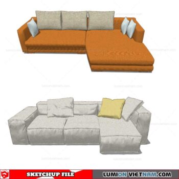 L-Shaped Sofa - Sketchup Models By Cuong Covua