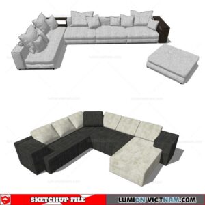 L-Shaped Sofa - Sketchup Models By Cuong Covua