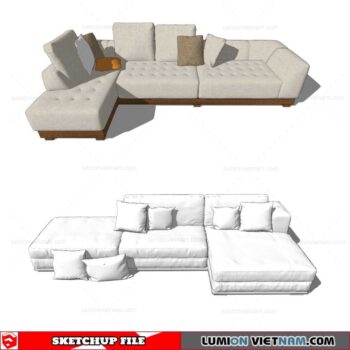 L-Shaped Sofa - Sketchup Models By Cuong Covua