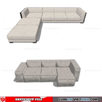 L-Shaped Sofa - Sketchup Models By Cuong Covua