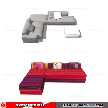 L-Shaped Sofa - Sketchup Models By Cuong Covua