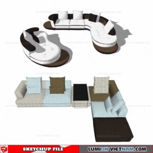 L-Shaped Sofa - Sketchup Models By Cuong Covua