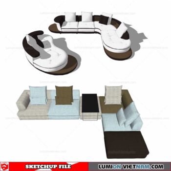L-Shaped Sofa - Sketchup Models By Cuong Covua