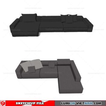 L-Shaped Sofa - Sketchup Models By Cuong Covua