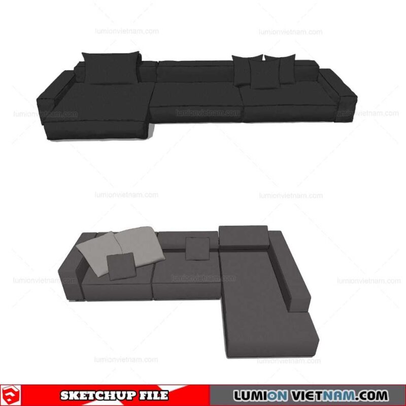 L-Shaped Sofa - Sketchup Models By Cuong Covua