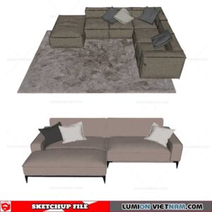 L-Shaped Sofa - Sketchup Models By Cuong Covua
