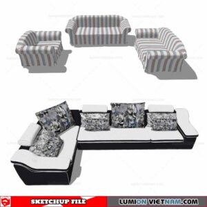L-Shaped Sofa - Sketchup Models By Cuong Covua
