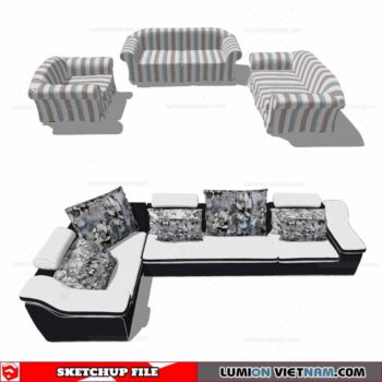 L-Shaped Sofa - Sketchup Models By Cuong Covua