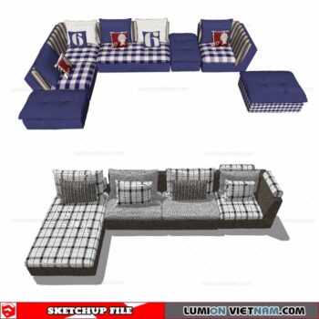 L-Shaped Sofa - Sketchup Models By Cuong Covua