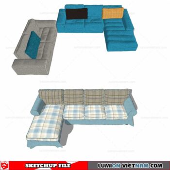L-Shaped Sofa - Sketchup Models By Cuong Covua