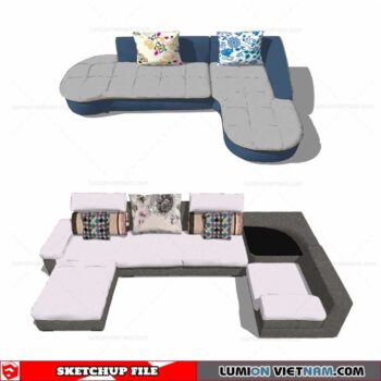 L-Shaped Sofa - Sketchup Models By Cuong Covua