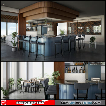 Coffee Shop - Sketchup Interior Scene By Trong Thanh