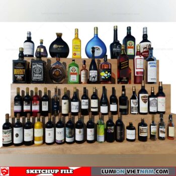 Liquor Bottles - Sketchup Models By Dang Khoa