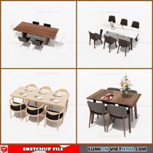 Dining Table - Sketchup Models By Cuong Covua