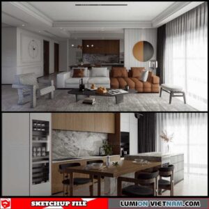 Living room - Sketchup Interior Scene By Bravo Ty