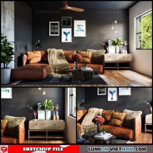 Living room - Sketchup Interior Scene By Nguyen Dinh Quoc