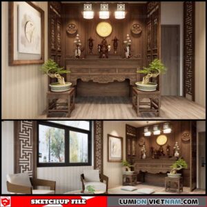 Altar Room - Sketchup Interior Scene By Quoc Vi Phan