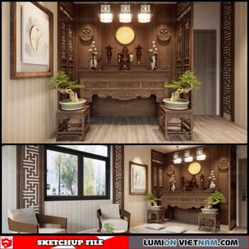 Altar Room - Sketchup Interior Scene By Quoc Vi Phan