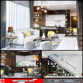 Living room - Sketchup Interior Scene By Gi Trap