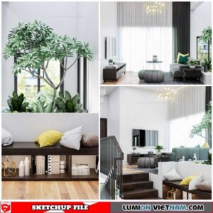 Living room - Sketchup Interior Scene By Gi Trap