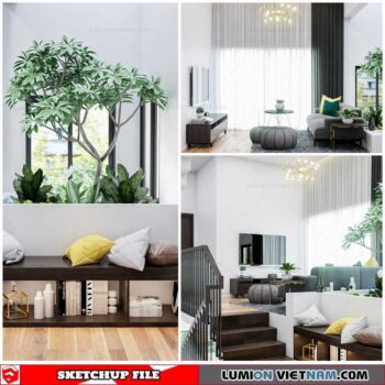 Living room - Sketchup Interior Scene By Gi Trap