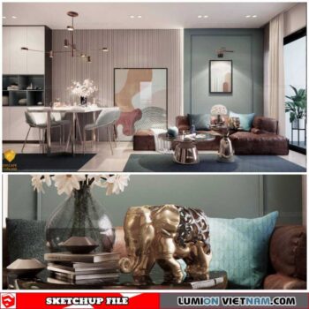 Living room - Sketchup Interior Scene By Dao Tuan Anh