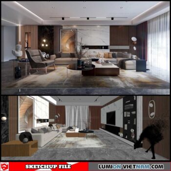 Living room - Sketchup Interior Scene By Duy Diep