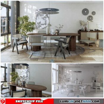 Dining room - Sketchup Interior Scene By DatHouzz