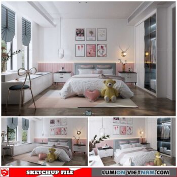 Bedroom - Sketchup Interior Scene By DatHouzz