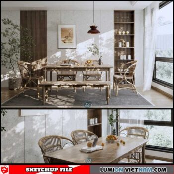 Dining room - Sketchup Interior Scene By DatHouzz