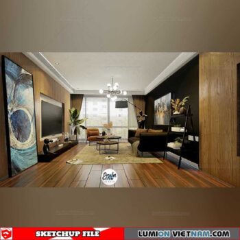 Living room - Sketchup Interior Scene By Emir Render
