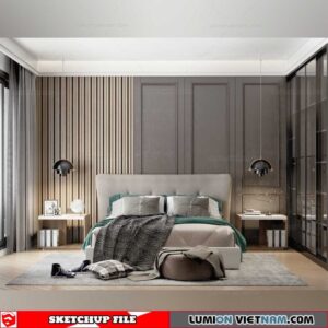 Bedroom - Sketchup Interior Scene By Dinh Huy