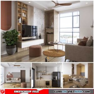 Apattment - Sketchup Interior Scene By Kts Nghia Than