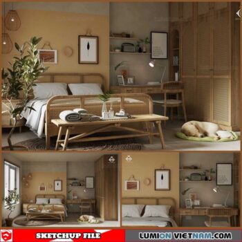 Bedroom - Sketchup Interior Scene By Quoc Anh