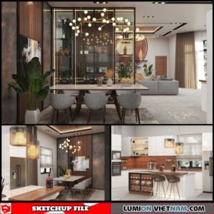 Living room - Sketchup Interior Scene By Hung Pham